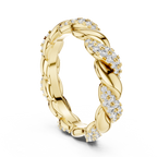 Intertwined Diamond and Polished Gold Infinity Band