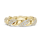 Intertwined Diamond and Polished Gold Infinity Band