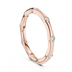 A Hand-Sculpted Wavy Band with Flush-Set Diamond Accents