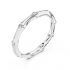A Hand-Sculpted Wavy Band with Flush-Set Diamond Accents