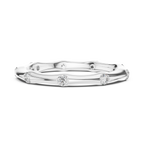 A Hand-Sculpted Wavy Band with Flush-Set Diamond Accents