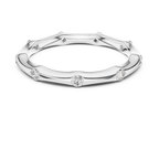 A Hand-Sculpted Wavy Band with Flush-Set Diamond Accents