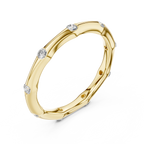 A Hand-Sculpted Wavy Band with Flush-Set Diamond Accents