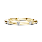 A Hand-Sculpted Wavy Band with Flush-Set Diamond Accents