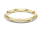 A Hand-Sculpted Wavy Band with Flush-Set Diamond Accents