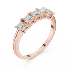 Five Princess-Cut Diamonds in a Classic Elevated Basket Setting