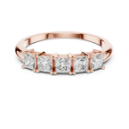 Five Princess-Cut Diamonds in a Classic Elevated Basket Setting