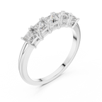 Five Princess-Cut Diamonds in a Classic Elevated Basket Setting