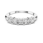 Five Princess-Cut Diamonds in a Classic Elevated Basket Setting