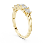 Five Princess-Cut Diamonds in a Classic Elevated Basket Setting