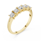 Five Princess-Cut Diamonds in a Classic Elevated Basket Setting
