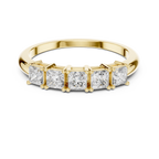 Five Princess-Cut Diamonds in a Classic Elevated Basket Setting