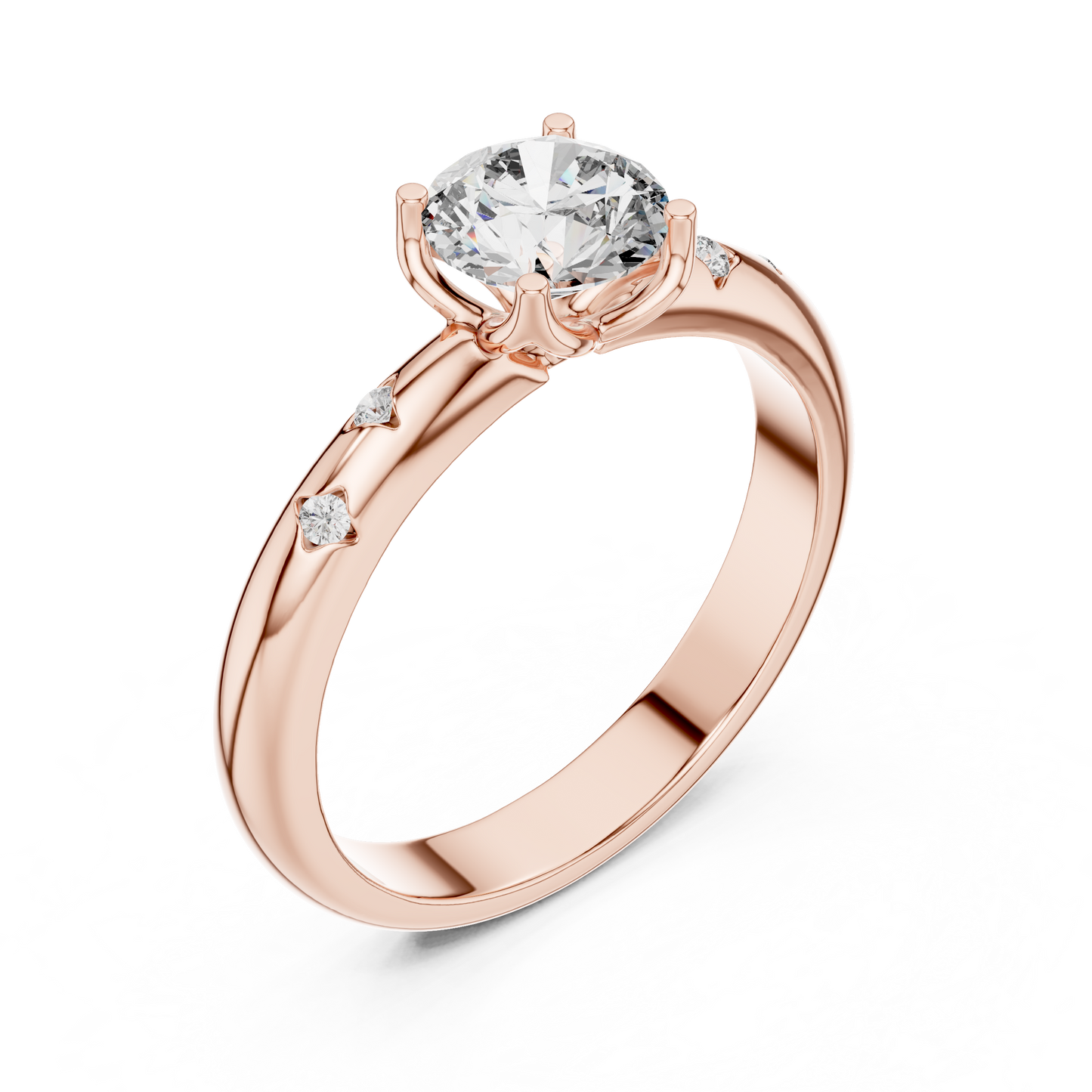 A Brilliant Round Diamond on a Hand-Engraved Celestial Band