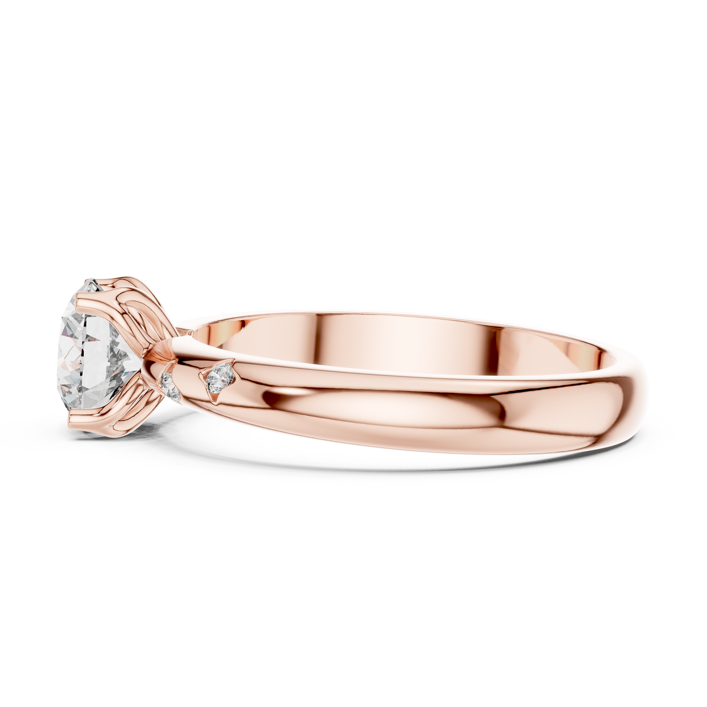 A Brilliant Round Diamond on a Hand-Engraved Celestial Band