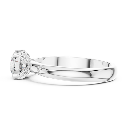 A Brilliant Round Diamond on a Hand-Engraved Celestial Band