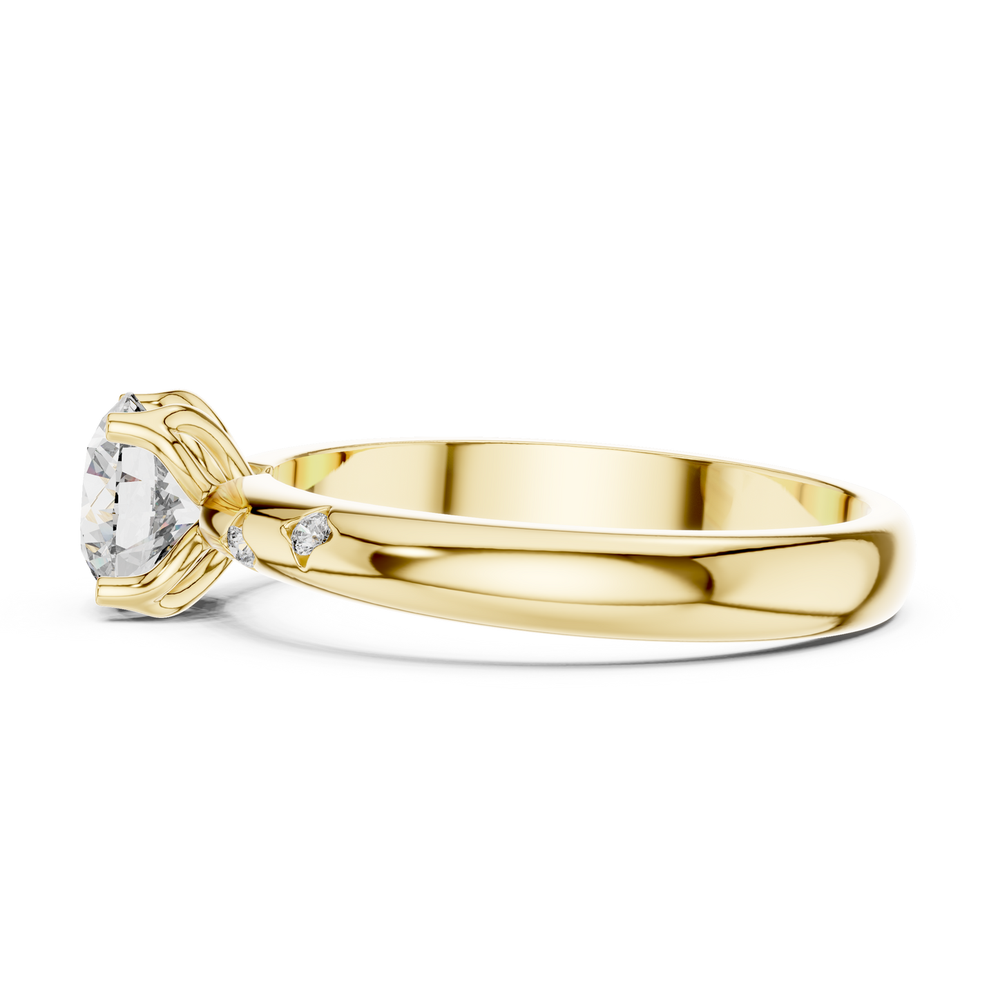 A Brilliant Round Diamond on a Hand-Engraved Celestial Band