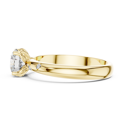 A Brilliant Round Diamond on a Hand-Engraved Celestial Band