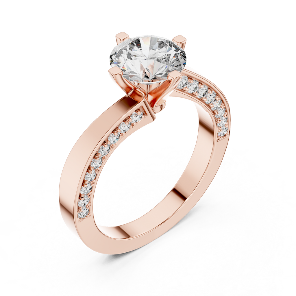 Brilliant Round Diamond on a Modern Channel-Set Diamond Band