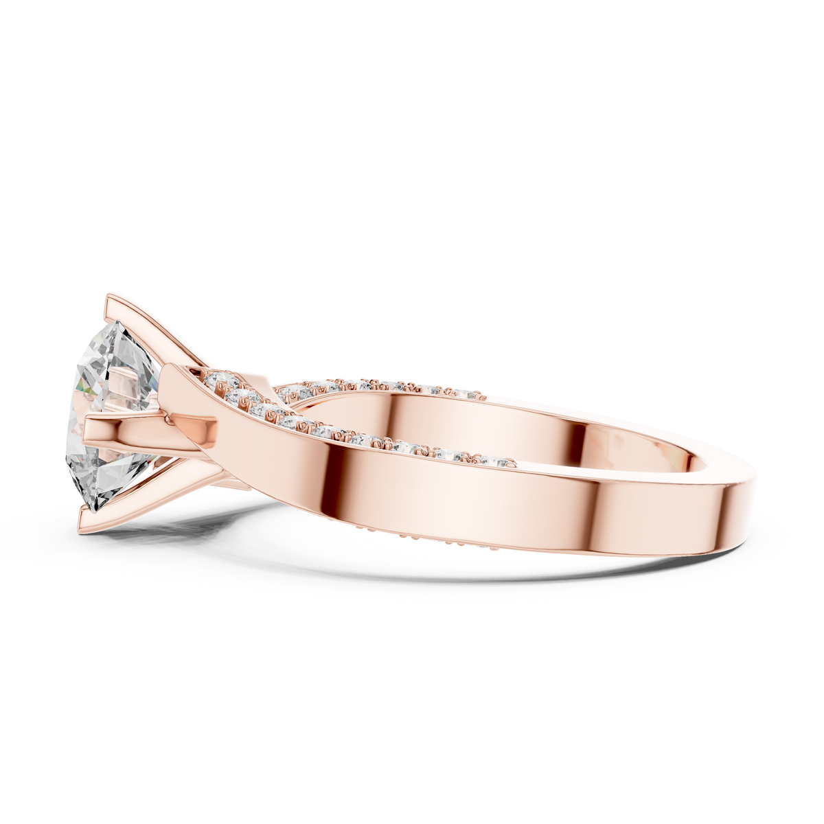 Brilliant Round Diamond on a Modern Channel-Set Diamond Band