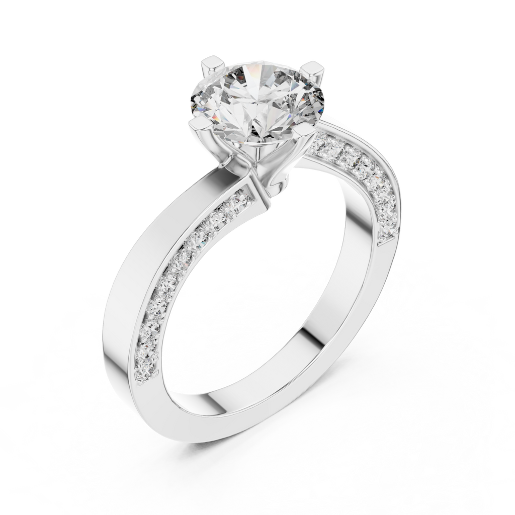 Brilliant Round Diamond on a Modern Channel-Set Diamond Band