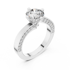 Brilliant Round Diamond on a Modern Channel-Set Diamond Band