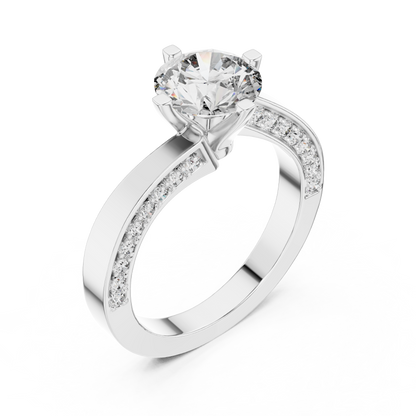 Brilliant Round Diamond on a Modern Channel-Set Diamond Band