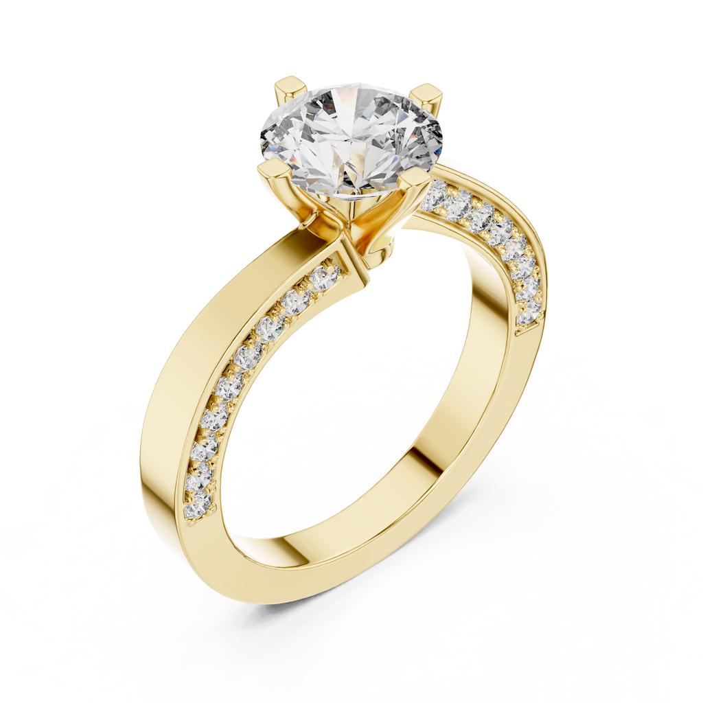 Brilliant Round Diamond on a Modern Channel-Set Diamond Band