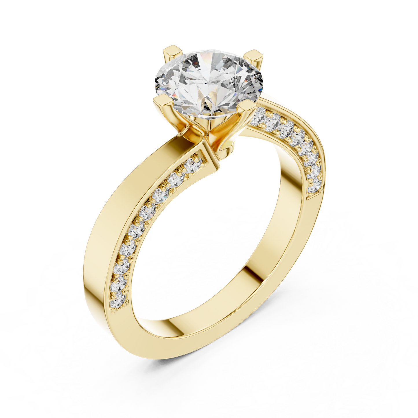 Brilliant Round Diamond on a Modern Channel-Set Diamond Band