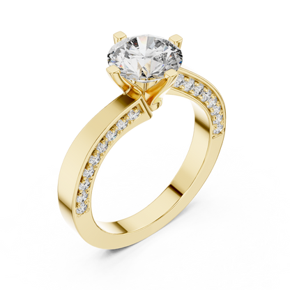 Brilliant Round Diamond on a Modern Channel-Set Diamond Band