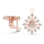 Moderne Diamant-Creolen für Damen | Funkelnde florale Diamant-Creolen