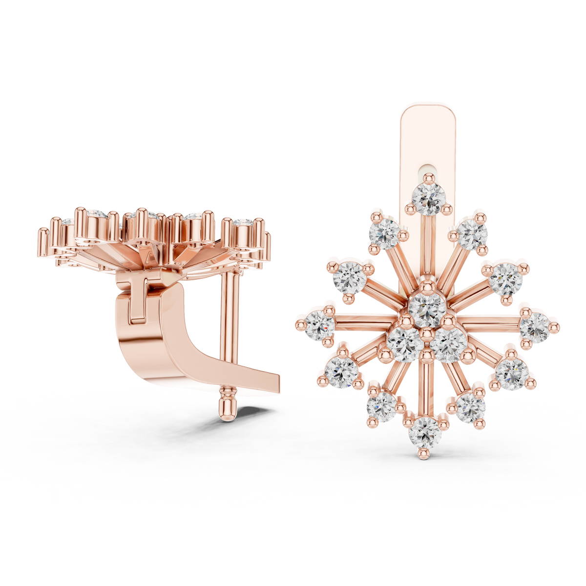 Modern Diamond Hoop Earrings for Women | Sparkling Floral Diamond Hoops