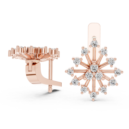 Modern Diamond Hoop Earrings for Women | Sparkling Floral Diamond Hoops