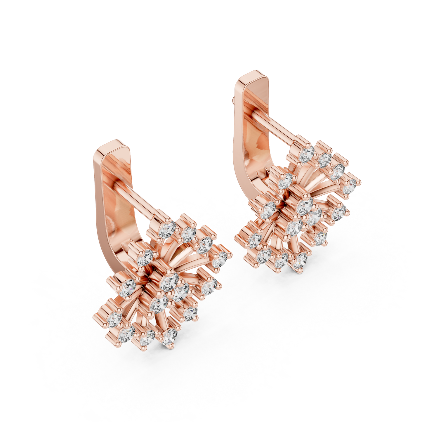 Modern Diamond Hoop Earrings for Women | Sparkling Floral Diamond Hoops
