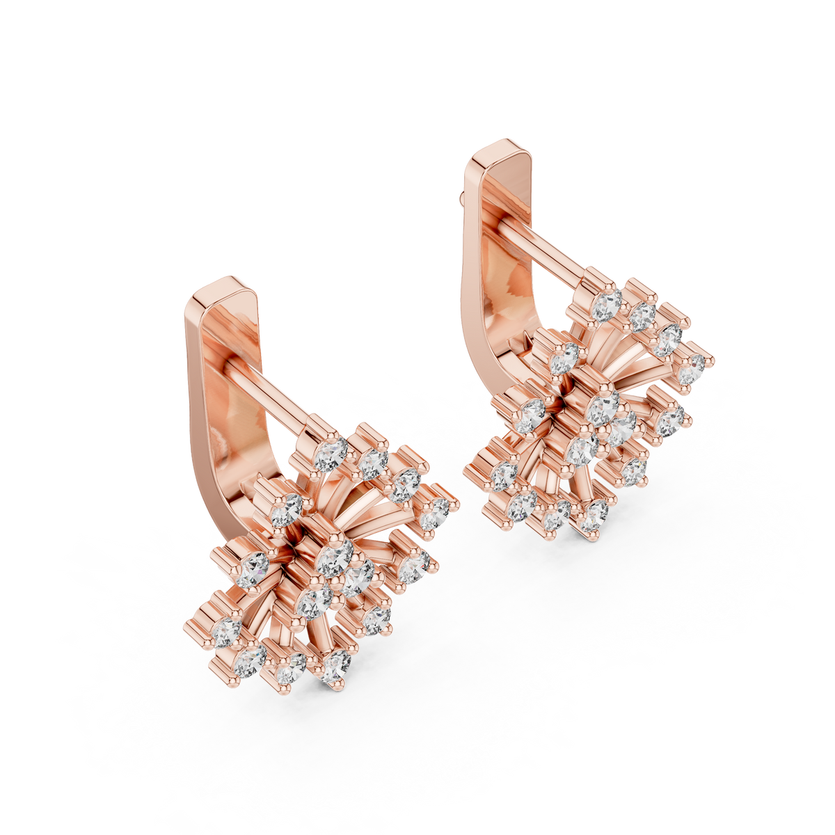 Modern Diamond Hoop Earrings for Women | Sparkling Floral Diamond Hoops