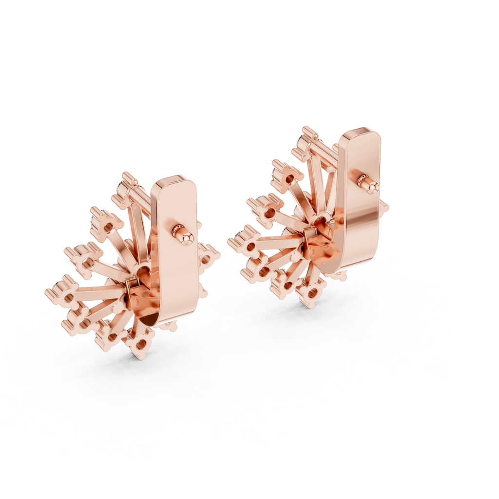 Moderne Diamant-Creolen für Damen | Funkelnde florale Diamant-Creolen