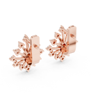 Moderne Diamant-Creolen für Damen | Funkelnde florale Diamant-Creolen