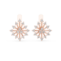 Moderne Diamant-Creolen für Damen | Funkelnde florale Diamant-Creolen