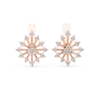 Moderne Diamant-Creolen für Damen | Funkelnde florale Diamant-Creolen
