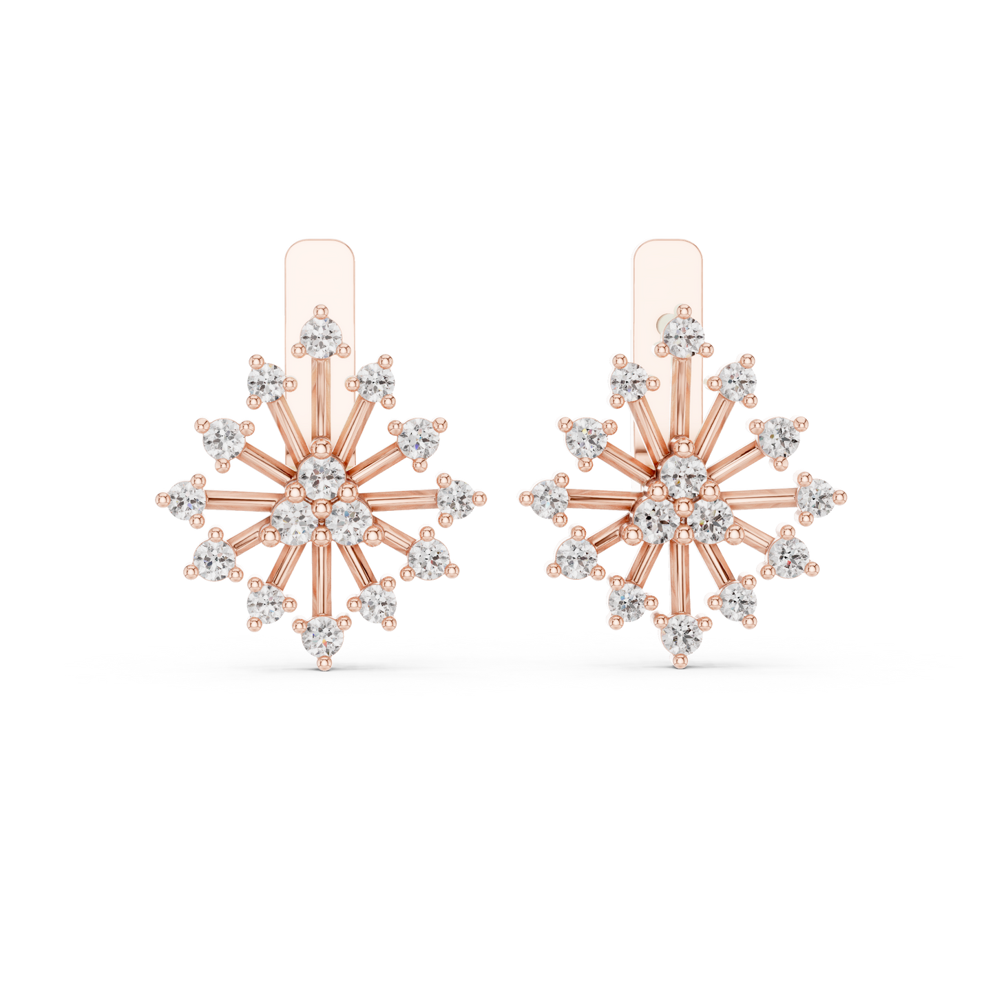 Modern Diamond Hoop Earrings for Women | Sparkling Floral Diamond Hoops