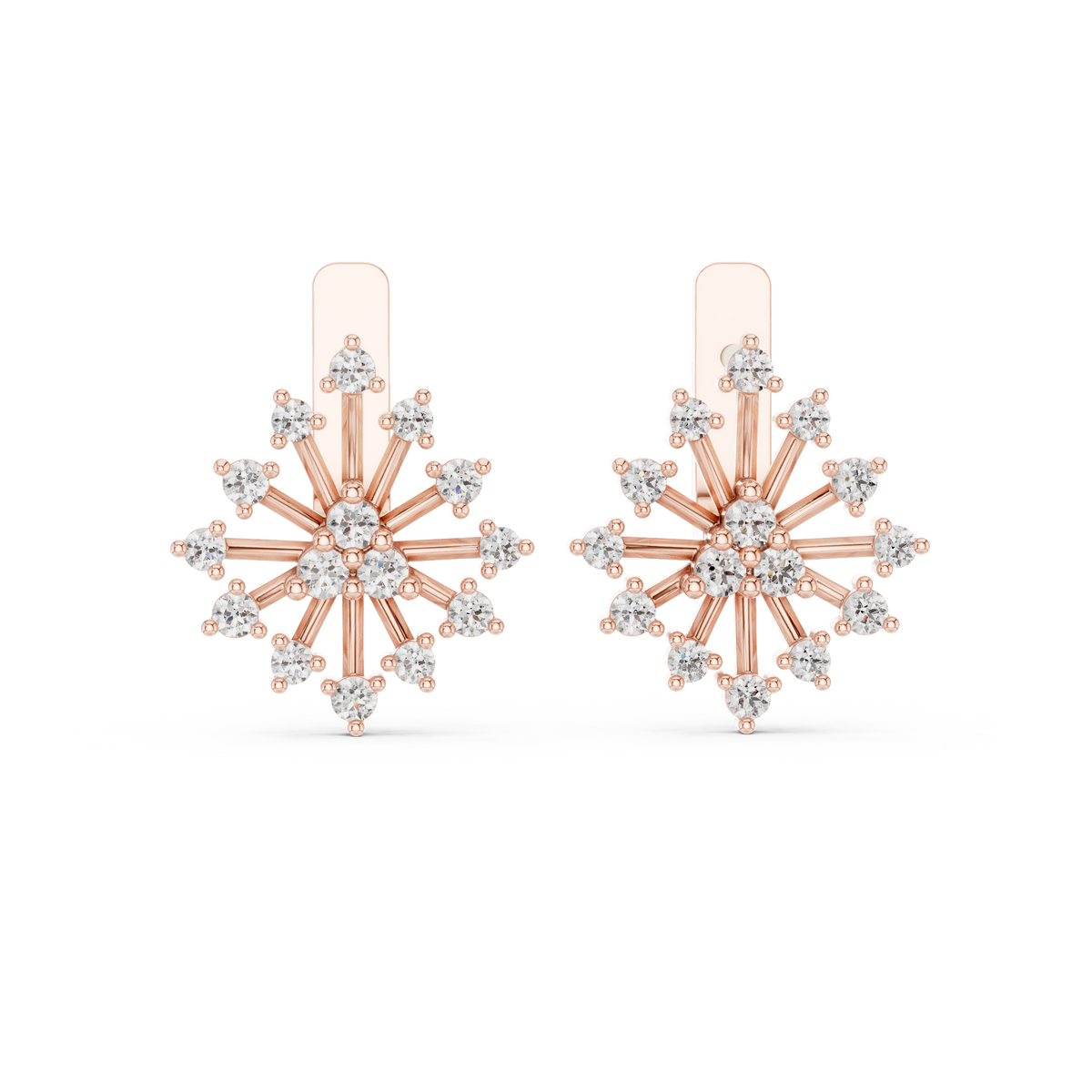Modern Diamond Hoop Earrings for Women | Sparkling Floral Diamond Hoops