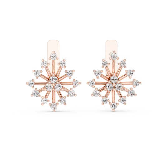 Modern Diamond Hoop Earrings for Women | Sparkling Floral Diamond Hoops