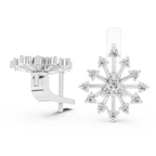 Moderne Diamant-Creolen für Damen | Funkelnde florale Diamant-Creolen