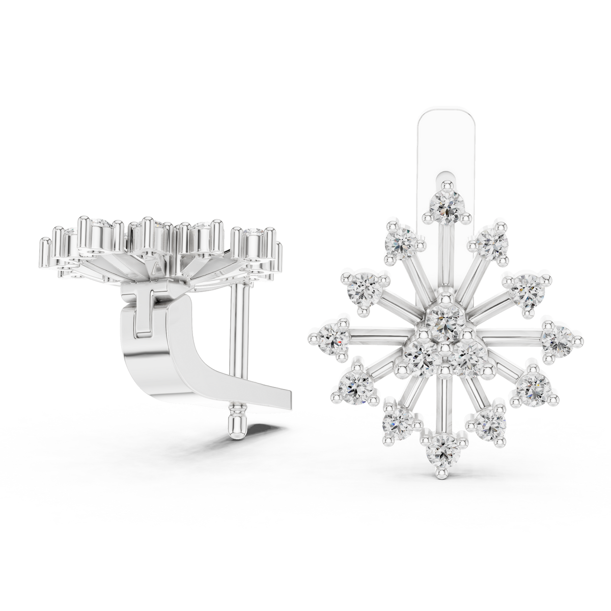 Moderne Diamant-Creolen für Damen | Funkelnde florale Diamant-Creolen