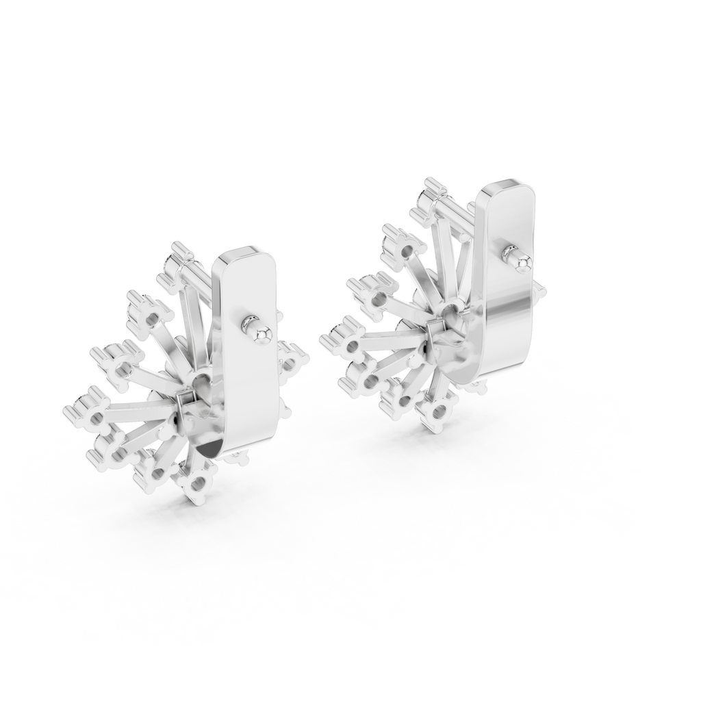 Moderne Diamant-Creolen für Damen | Funkelnde florale Diamant-Creolen