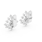Moderne Diamant-Creolen für Damen | Funkelnde florale Diamant-Creolen