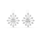Moderne Diamant-Creolen für Damen | Funkelnde florale Diamant-Creolen