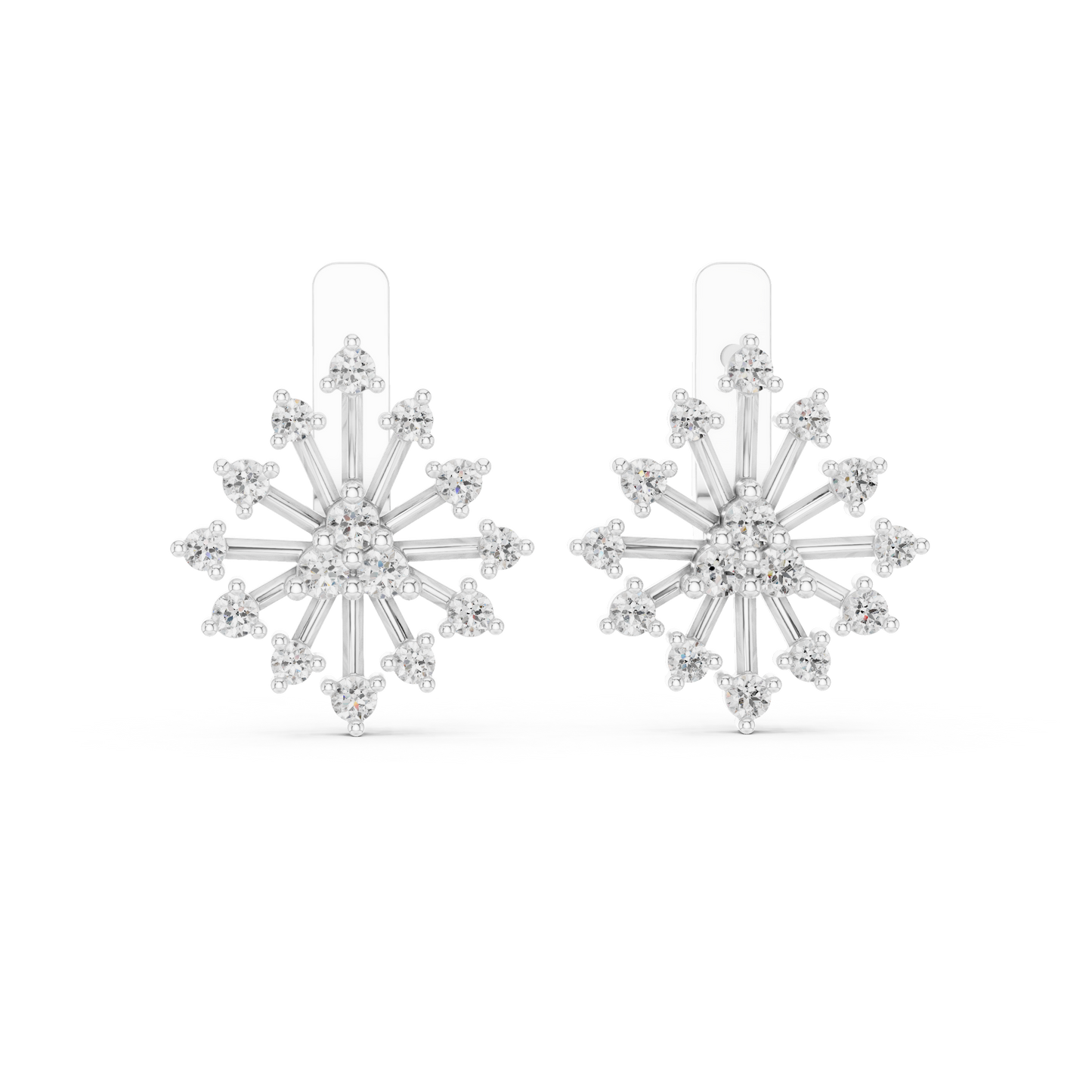 Modern Diamond Hoop Earrings for Women | Sparkling Floral Diamond Hoops