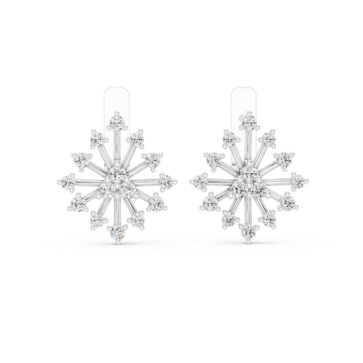Modern Diamond Hoop Earrings for Women | Sparkling Floral Diamond Hoops