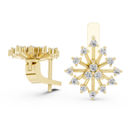 Moderne Diamant-Creolen für Damen | Funkelnde florale Diamant-Creolen