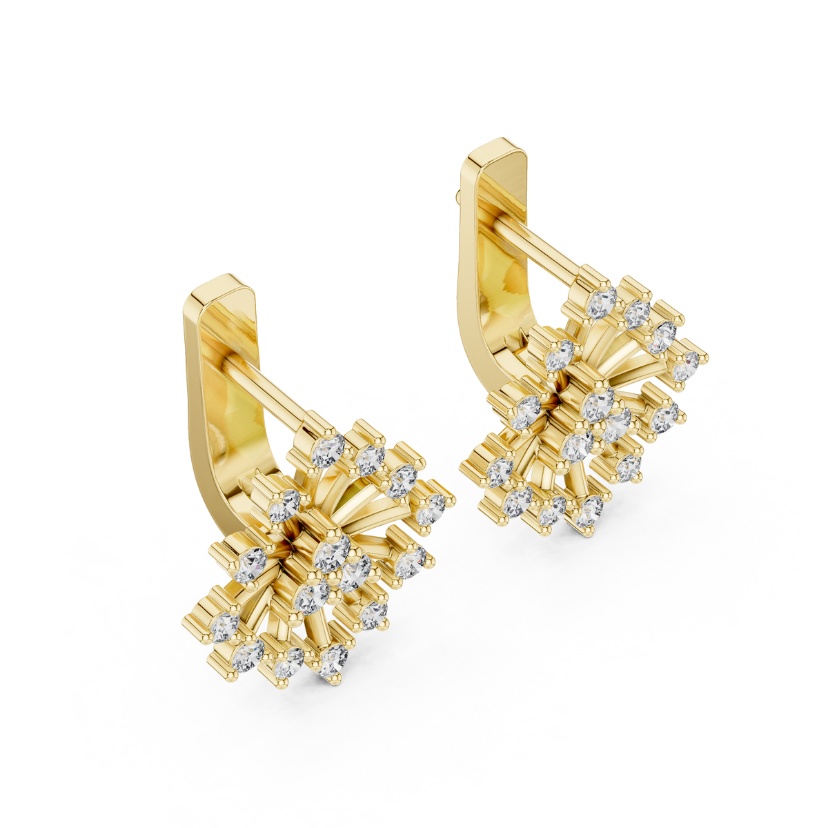 Modern Diamond Hoop Earrings for Women | Sparkling Floral Diamond Hoops